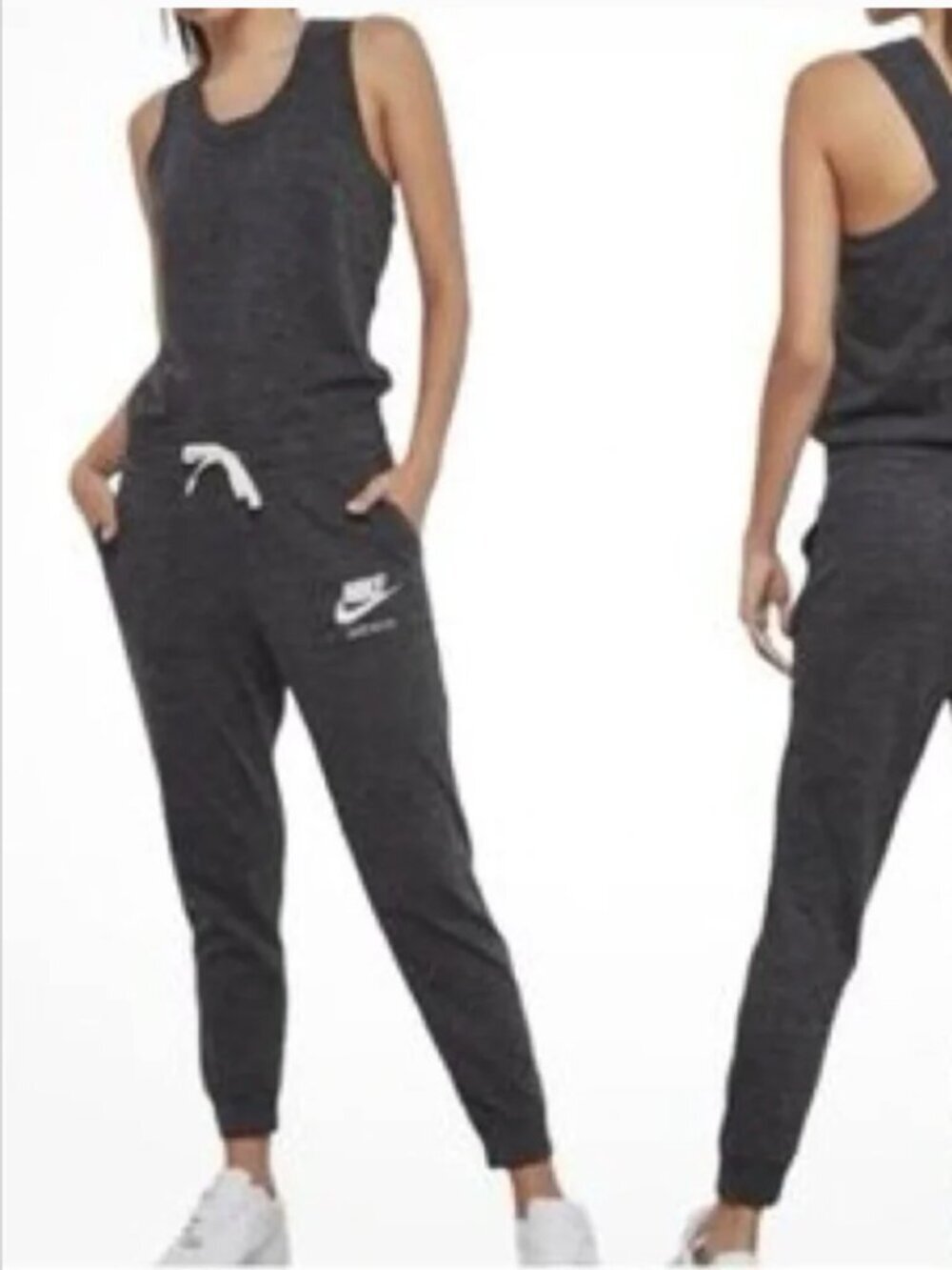 Nike Sportswear Gym Vintage Jumpsuit in heathered charcoal gray color Medium
